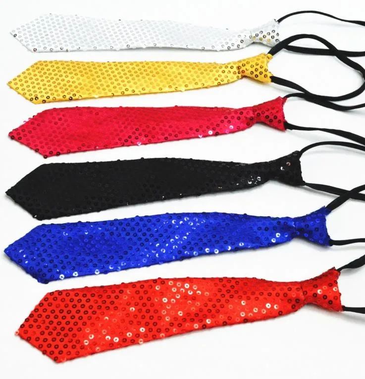Sparkly Glitter Sequin Tie Adults Child Neckwear Fashion Disco Hen