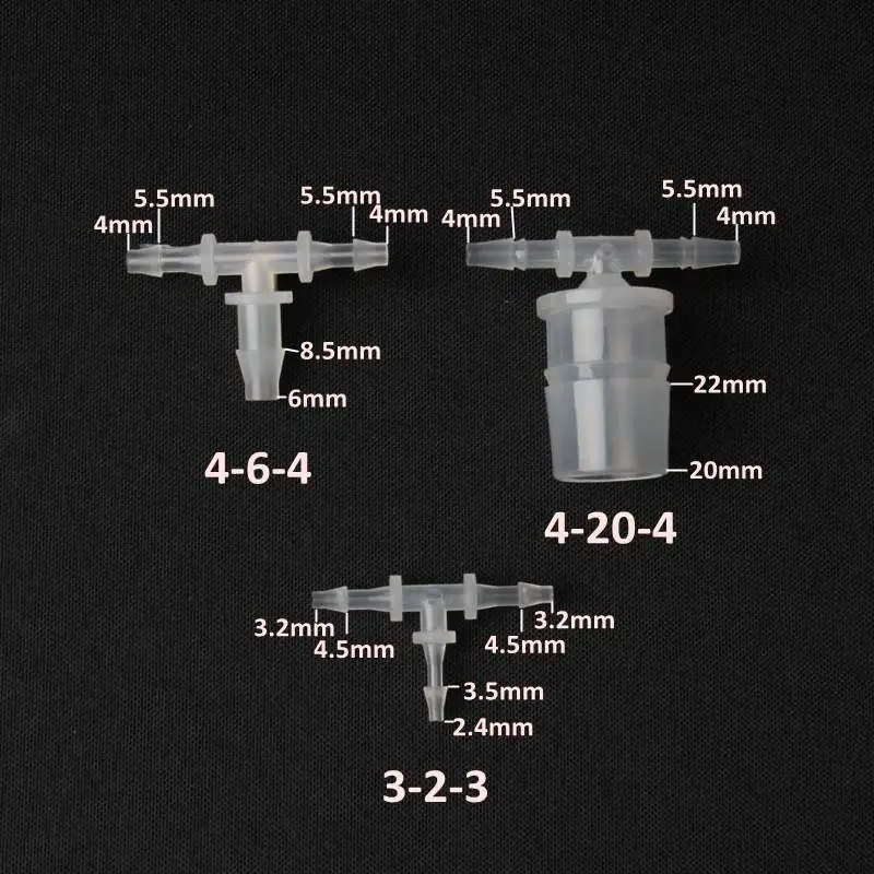 4 шт PP 4~ 20 мм Редукционный тройник разъем 3 способ совместного силикагель мягкий шланг для пальцев, искусственные бриллианты, Т-образный адаптер для пневматического насоса водяной насос разъем