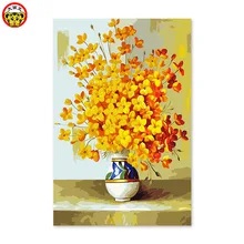 Цифровая картина маслом желтая танцевальная Орхидея