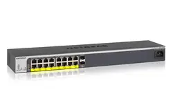 Netgear GS418TPP, управляемых L2/L3/L4, Gigabit Ethernet (10/100/1000), Мощность через Ethernet (PoE), монтажа в стойку