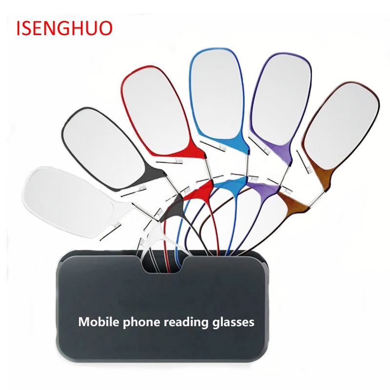 

ISENGHUO Stick Anywhere, Go Everywhere Women Men Reading Glasses Plus Universal Pod Case,black Frame, Case SOS +1.0 +1.5 +2.0