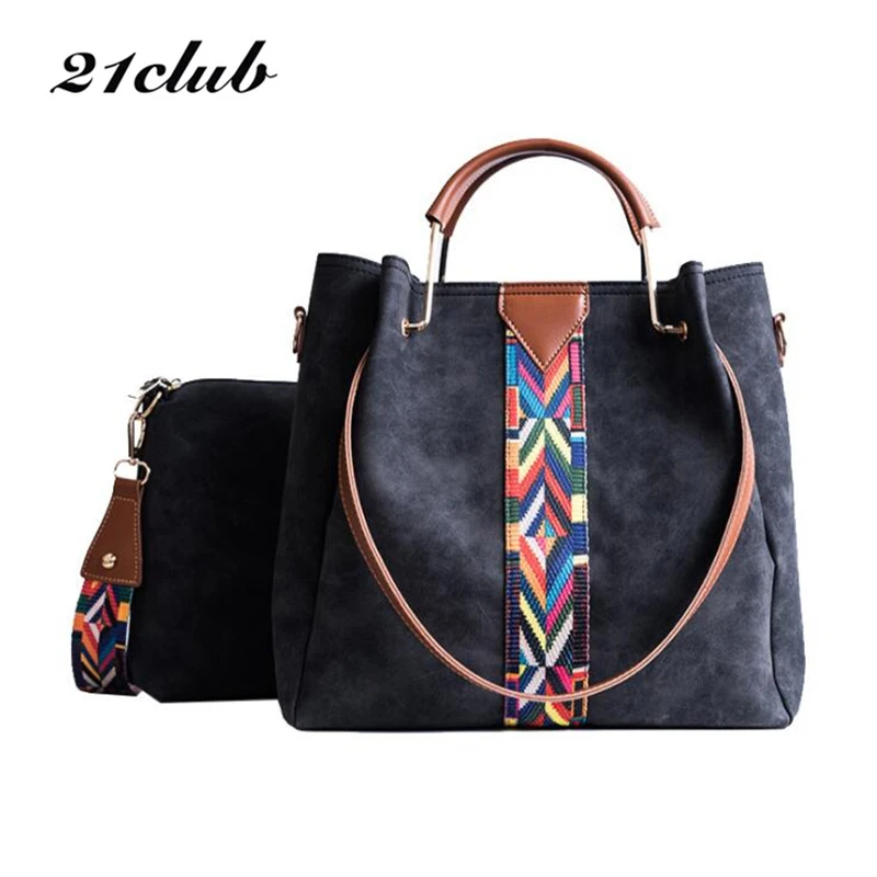 

21club brand large capacity geometric zipper casual ladies totes shopping office women crossbody shoulder composite handbags