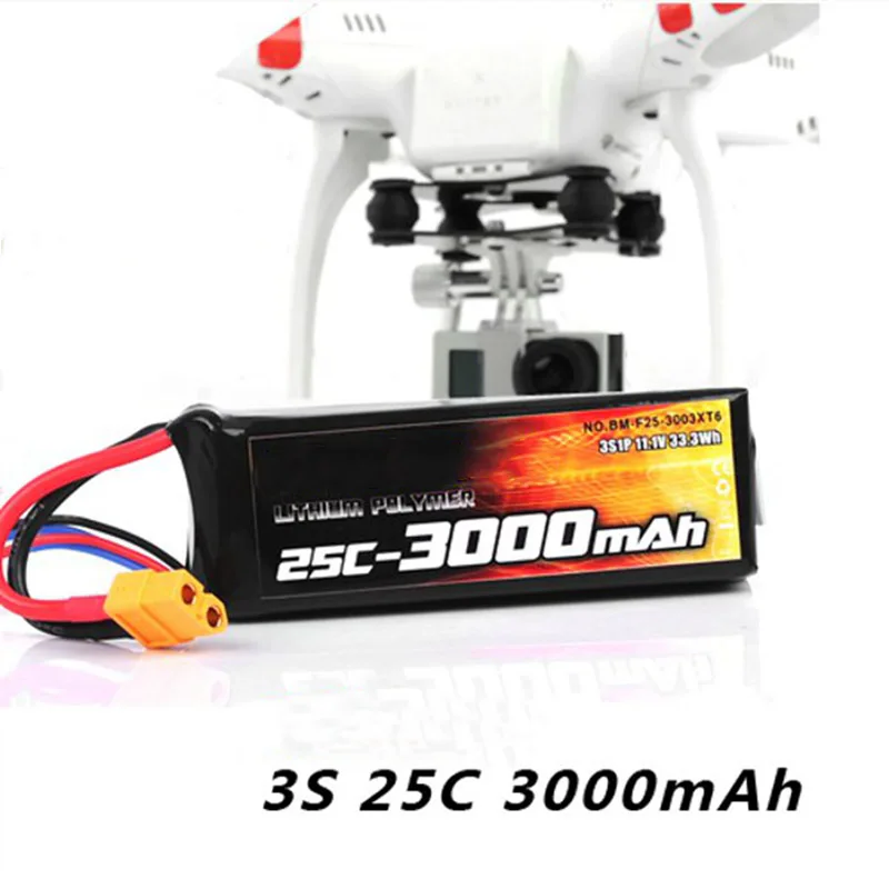 High Quality 3S 25C 3000mAh 11.1V 102 X 34 X 28mm Size Battery For DJI PHANTOM CX 20 Quanum Nova