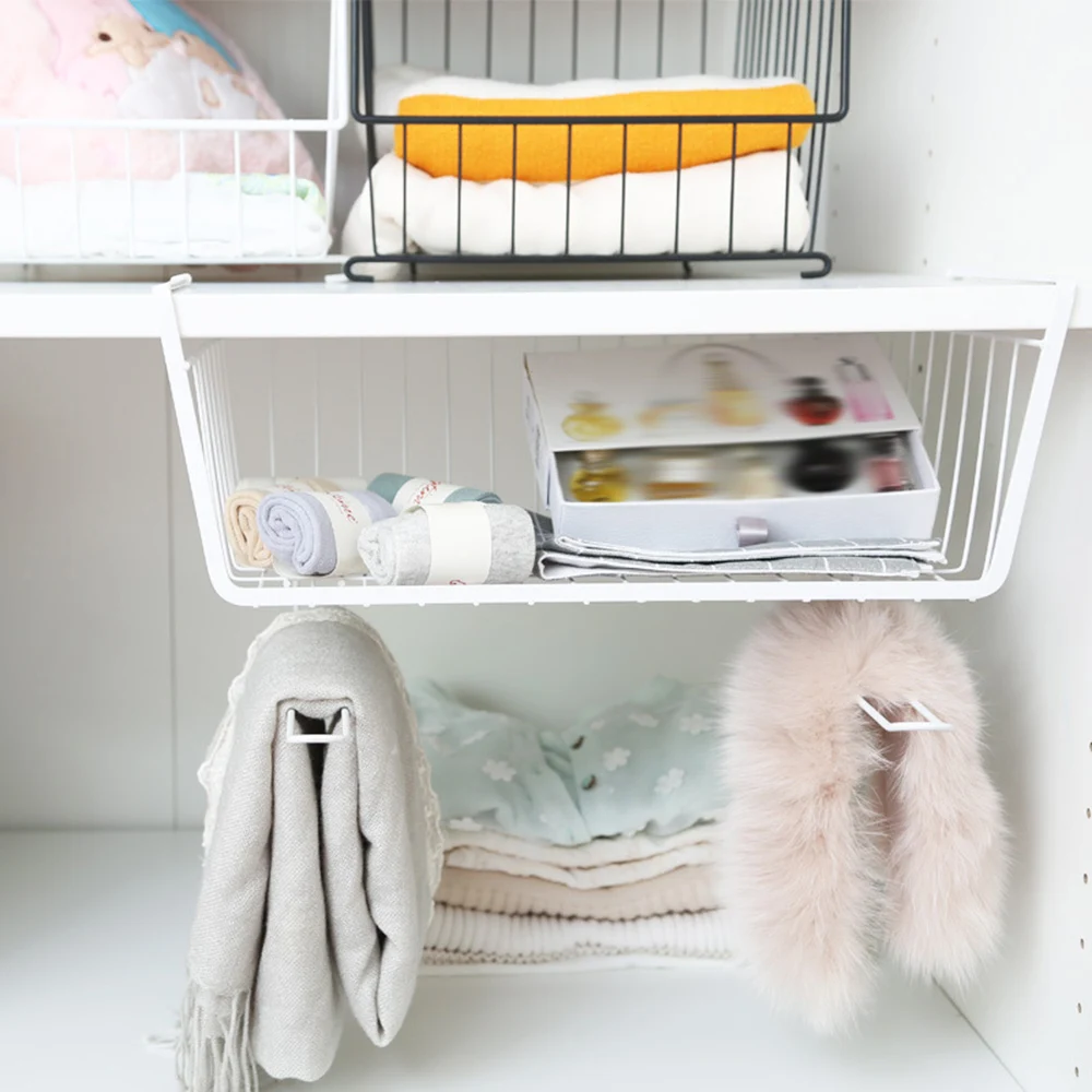 Hanging Basket Under Shelf Metal Wire Storage With Shelf Hanging Metal Wire Storage Basket
