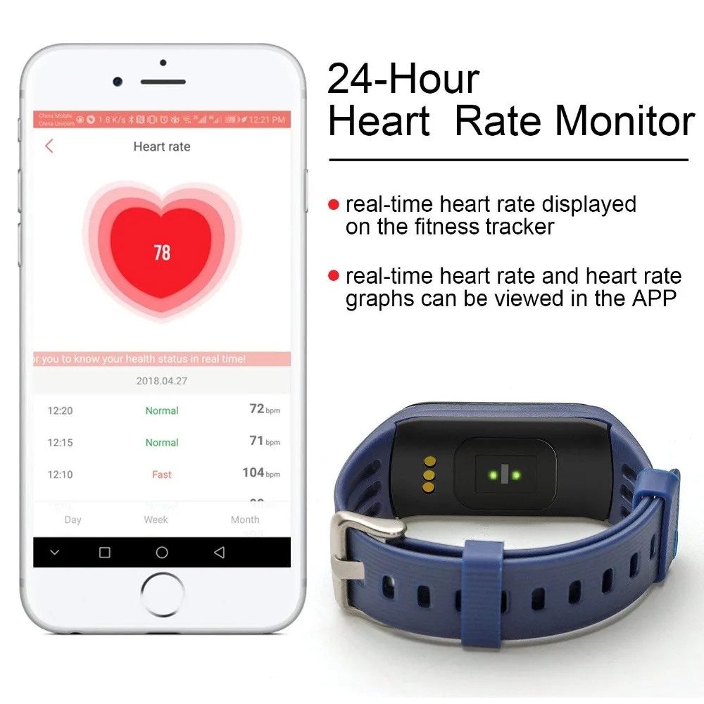 k1 sustained heart rate smart bracelet