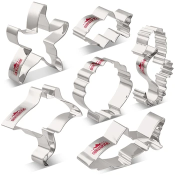 

KENIAO Ocean Cookie Cutter - Starfish , Shell , Shark , Seahorse , Fish - Biscuit / Pastry / Bread Cutter -6 PCS-Stainless Steel