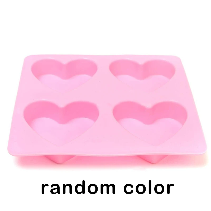 DIY 4-cell Love Heart Silicone Fondant Mold Cake Chocolate Soap Baking Mould