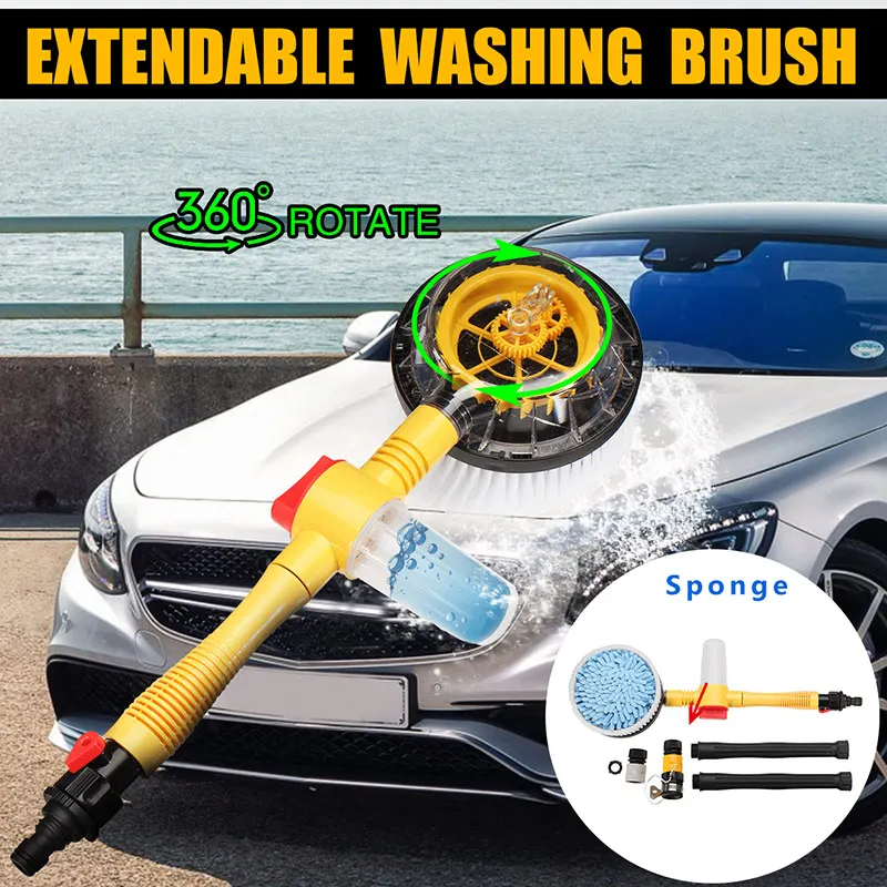 High Pressure Car Foam Brush Nonslip Handle Rotating Automatic Sponge