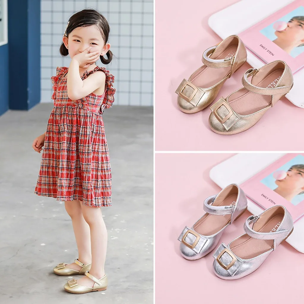 

2019 princess shoes gold Children's Girls kids shoes for girl princess Girl Party Casual Shoes sapato infantil feminino#G62