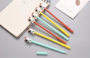 

creative cut dog cartoon gel Pen Pen School Office writing Supply student Stationery gift black Neutral pen 0.5mm 48pc/lot