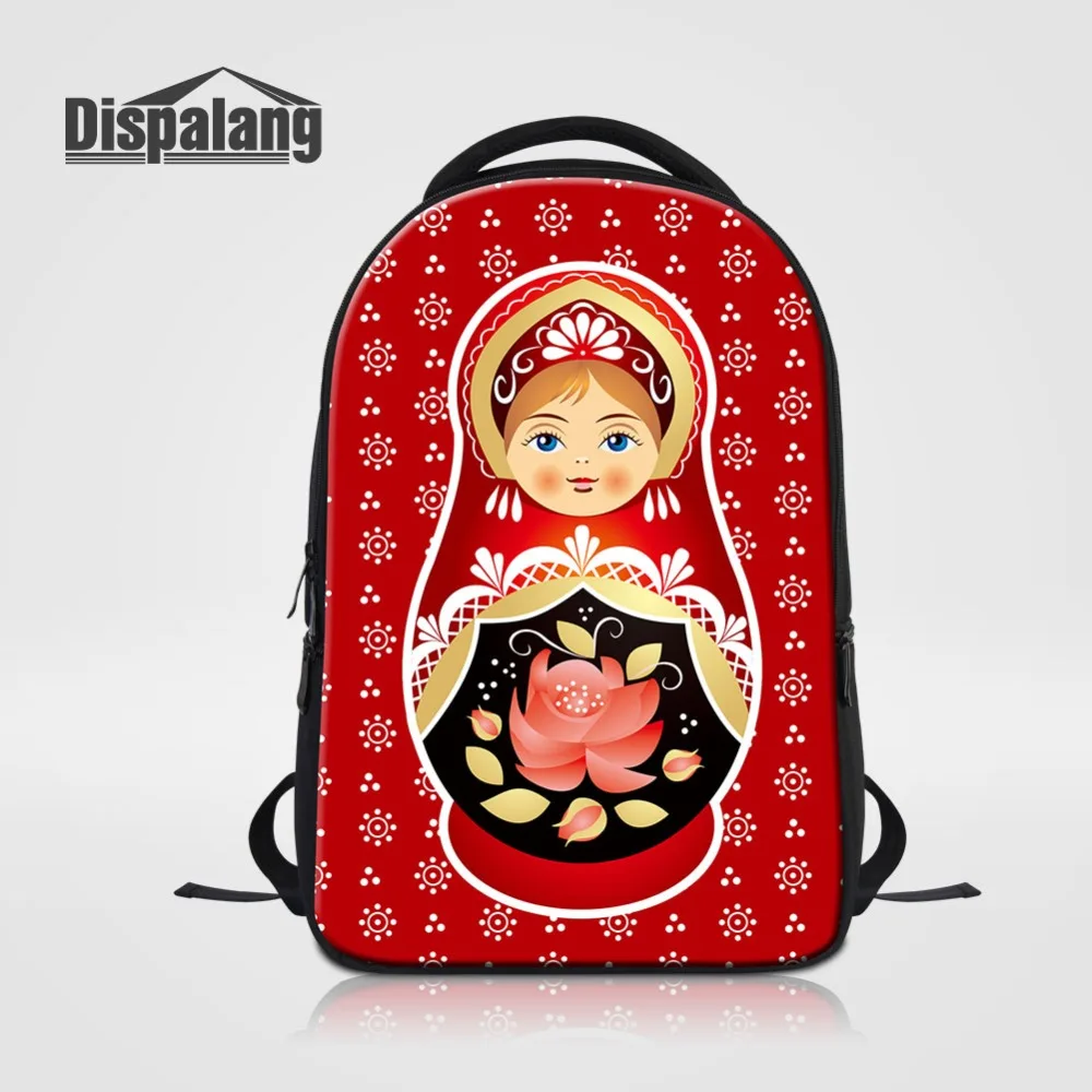 

Dispalang Russian Mascot Matryona Large Capacity Laptop Backpack Matryoshka Doll Women Travel Shoulder Bags Girls Daily Bagpack