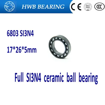 

Free shipping 6803 full SI3N4 ceramic deep groove ball bearing 17x26x5mm 61803 bearing