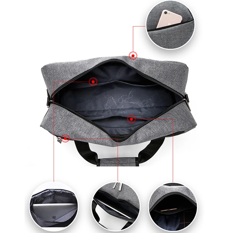 Sports Gym Bags Travel Duffel Luggage Yoga Bag Multifunction Training Handbag Waterproof Shoes Compartment Women Men Laptop Bag (7)
