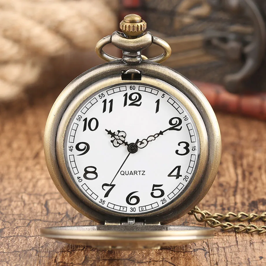 Fashion New 12 Constellation Aquarius Pocket Watch Retro Old American Flip Cover Children Students Hanging Pendant Quartz Watch (9)
