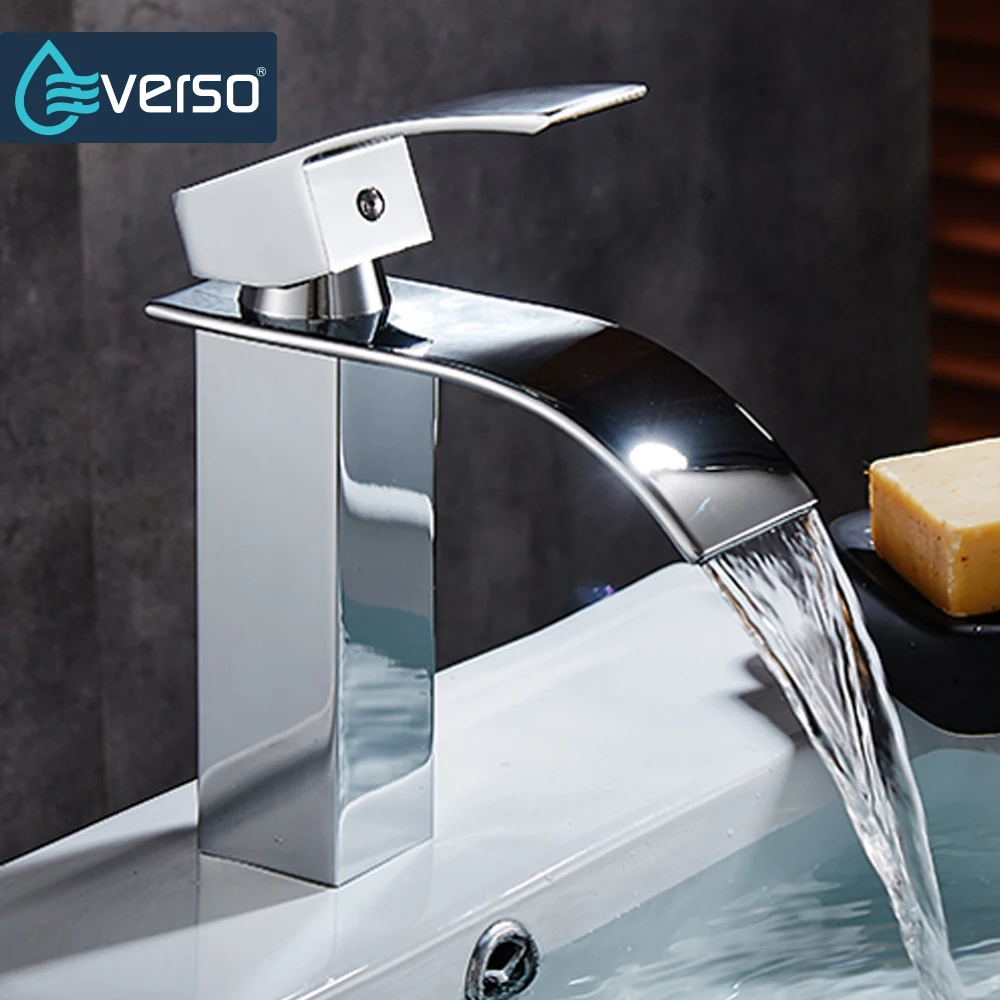 

EVERSO Bathroom Faucet Torneira Antique Waterfall Faucet Basin Mixer Tap Basin Faucet Bathroom Basin Sink Faucet