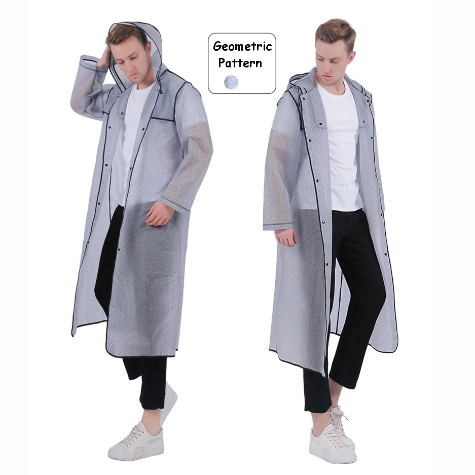 Adult Men Women Long Thick Rainwear Universal Rain Coat Waterproof Poncho Hiking Tour Raincoat Hooded
