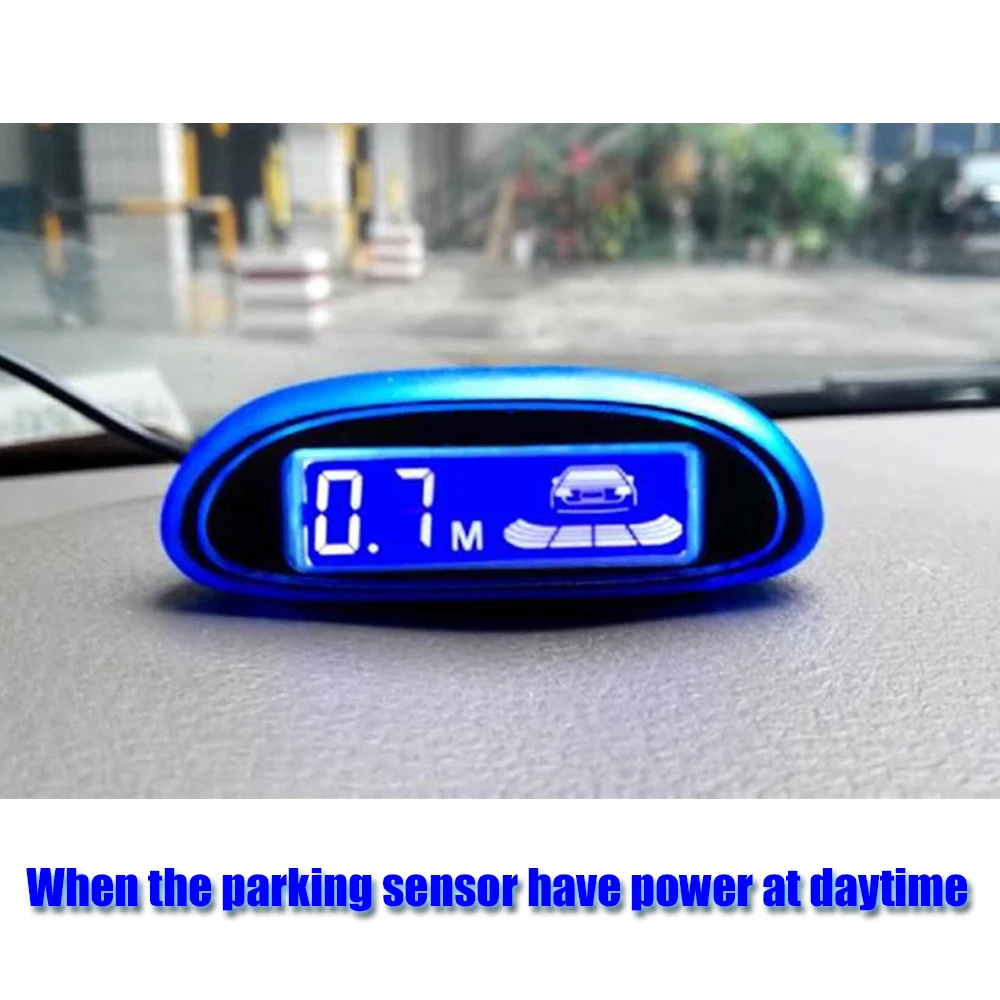 New Blue Screen Parking Sensor Car Parking Assistance  4 Sensors And Led Display Reverse Backup Radar Monitor Detector System