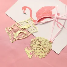 1 шт. Kawaii маленькие пустотелые металлические закладки милый Кот дерево бумажные закладки канцелярские принадлежности Школьные офисные принадлежности Escolar Papeleria sl1138