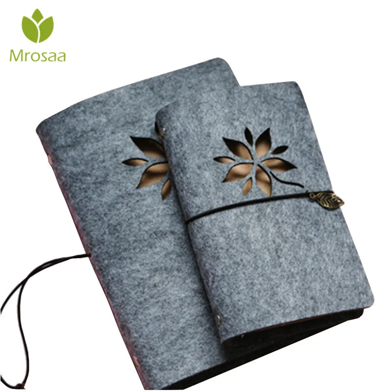 

Felt Shell Fabric Hollow Flower Notebook Loose Leaf Inner Core 80 sheets Notebook Diary Plan Binder Office Supplies Ring Binder