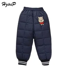 Новинка года; Зимние Теплые повседневные пуховые штаны с рисунком медведя для маленьких мальчиков и девочек; 4 цвета модные детские брюки в Корейском стиле Одежда для детей