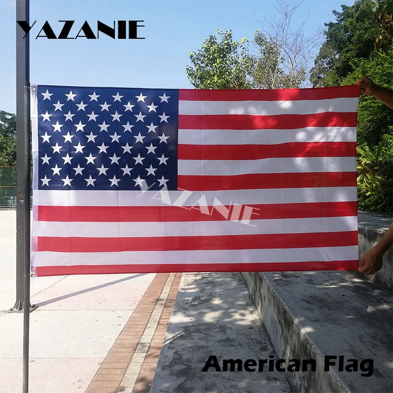 YAZANIE 90x150 см, американский Национальный флаг США, американский флаг на заказ, праздничный домашний двусторонний баннер с принтом