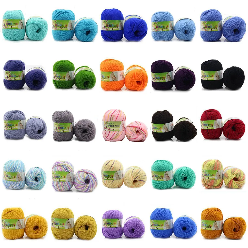 

Hot sale 6ply 50g Soft Natural Smooth Baby Cashmere Wool Acrylic Blended Yarn for Hand Knitting Crochet Yarn hook hand-woven