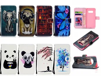 

Leather Wallet Case For Galaxy S10 Plus S10e M10 M20 A30 Huawei P30 Pro Honor V10 10 Lite Elephant Dog Panda Flip Cover 60pcs