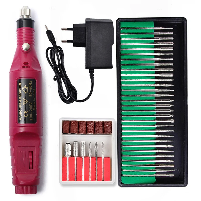 

1Set 36 Bits Electric Nail Drill Machine for Manicure Pedicure Kit UV Gel Polish Cuticle Remover 20000RPM Drill Files Apparatus