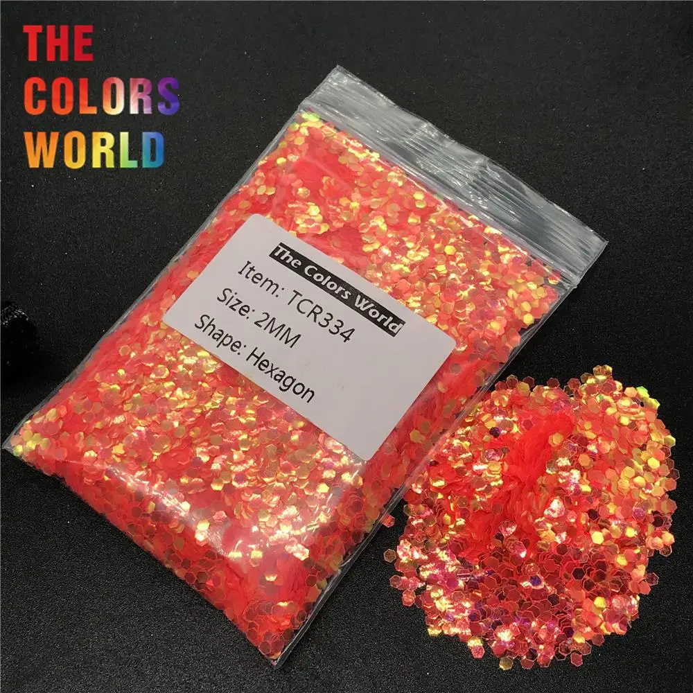 

TCR334 Iridescent Rainbow Light Orange Hexagon Shape Nail Glitter Nail Art Decoration BodyGlitter Makeup FacePaint Handwork DIY