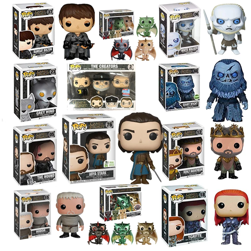 

FUNKO pop NEW Game of Thrones JON SNOW ROBB YGRITTE GREY WIND RAMSAY Model Figure Collectible Model Toy for gift