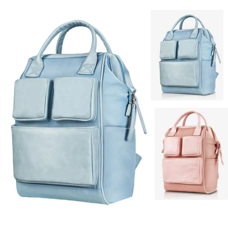 

Diaper Bag Backpack PU Faux Leather Baby Bag Large Capacity Maternity Baby Care Nappy Nursing Bags