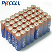 40 x PKCELL AA 1.5V LR6 MN1500 alkali kuru yüksek kapasiteli pil için kamera el feneri
