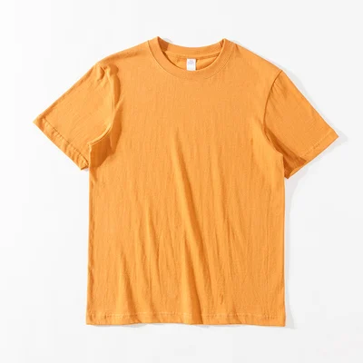 Высокое качество, хлопок, футболка унисекс, летняя, короткий рукав, квадратный воротник, повседневные футболки, женские, одноцветные, свободные, базовые футболки для мужчин - Цвет: yellow