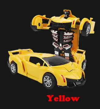 Huilong один ключ деформация автомобиля игрушки Автоматический робот-трансформер пластиковая модель автомобиля забавные игрушки для мальчиков удивительные подарки детская игрушка - Цвет: Yellow1