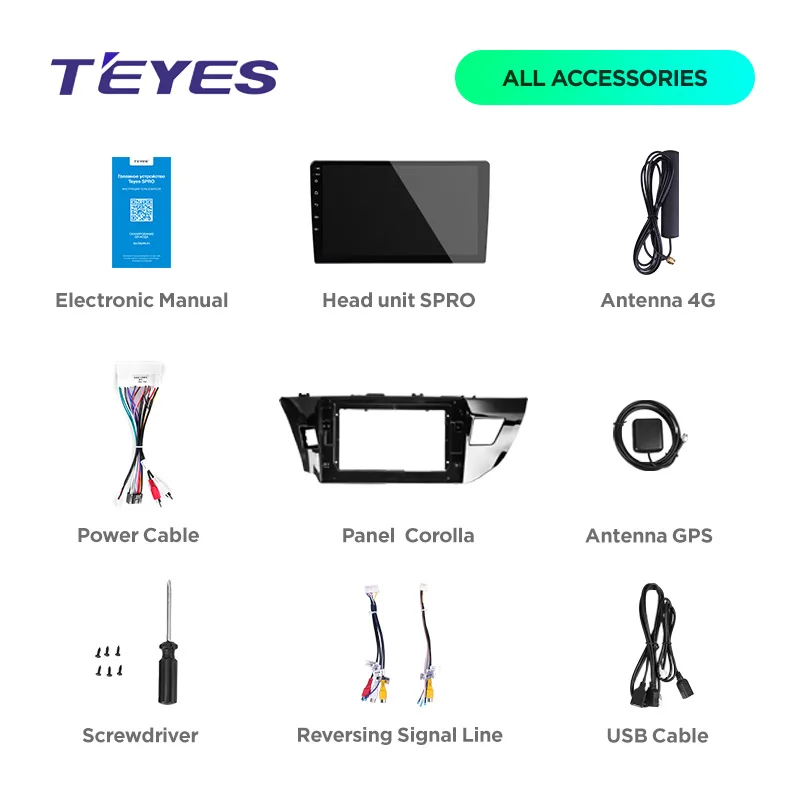 TEYES SPRO Штатное Головное устройство For Toyota Corolla E180 GPS Android 8.1 aвтомагнитола магнитола автомагнитолы Андроид для Тойота Королла аксессуары штатная магнитола автомобильная мультимедиа