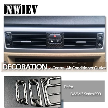 

NWIEV 3 Colors Car Stickers Carbon Fiber Center Console Air Outlet Knob Frame Car Styling For BMW E90 BMW 3 Series E92