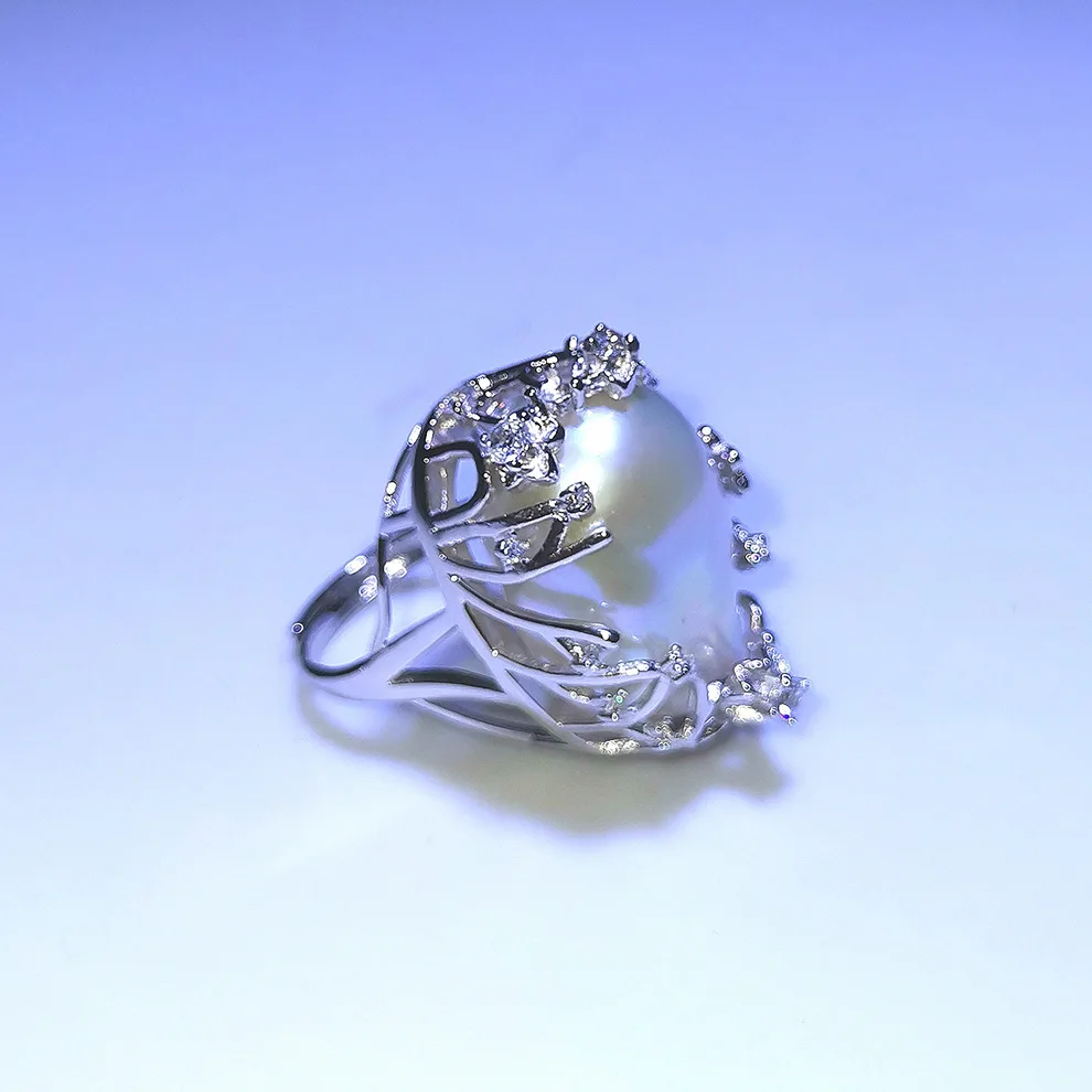 [YS] 925 пробы Серебряное кольцо 20-28 мм большой размер пресноводное барокко необычное жемчужное кольцо ювелирные изделия