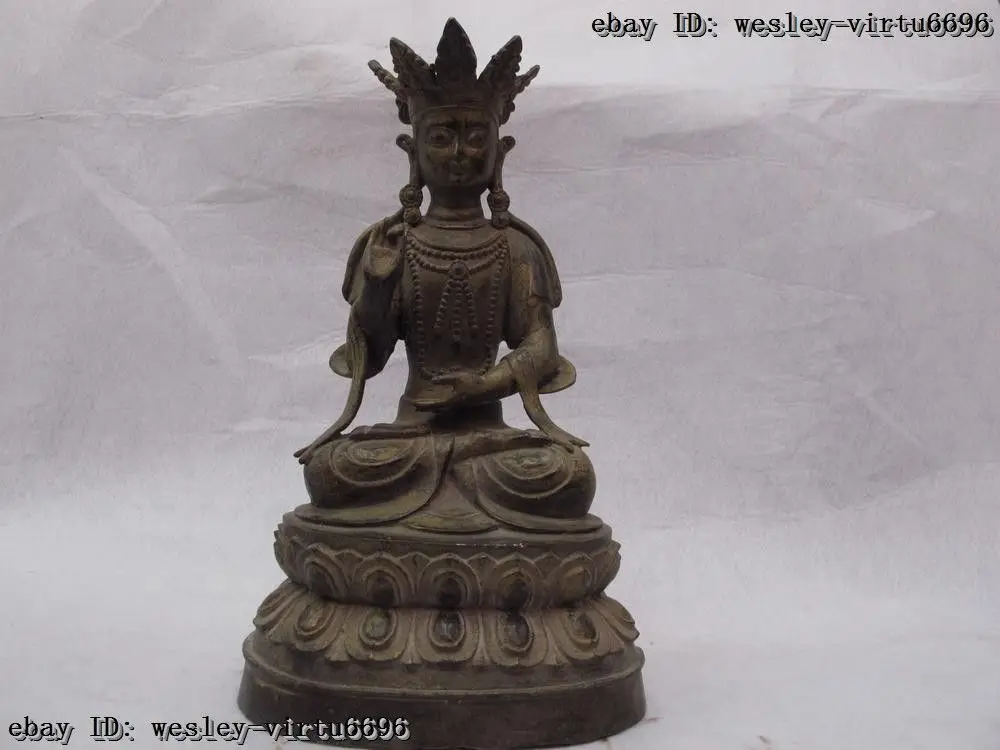

13 Chinese buddhism temple bronze copper Maitreya Kwan-yin Bodhisattva Statue