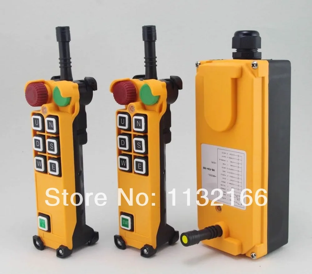 

110VAC 3 Motion One Speed 2 transmitters Hoist Crane Truck Radio Remote Control System With Emergency Stop Pushbutton