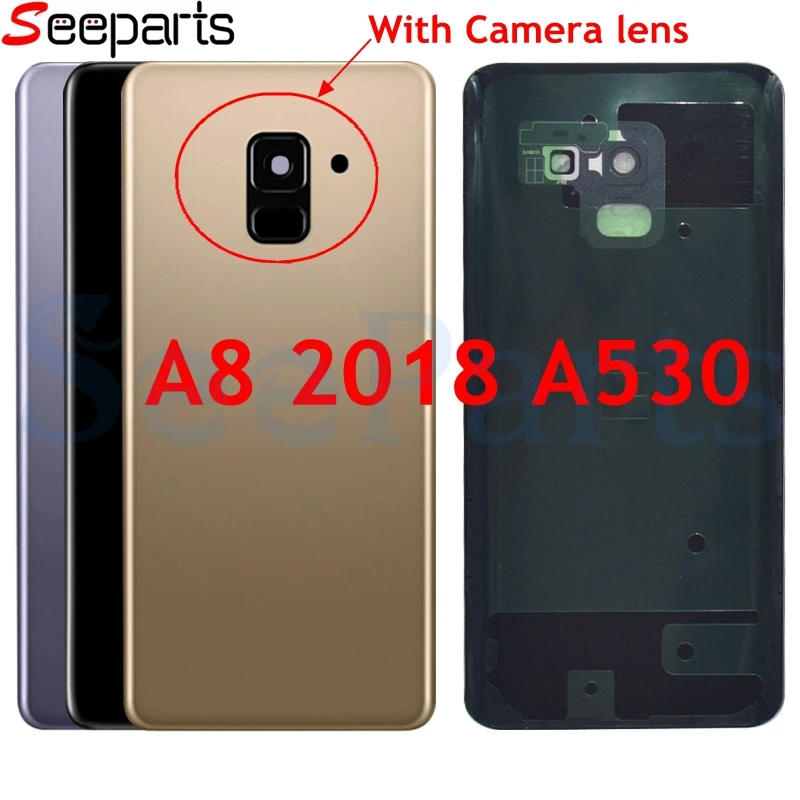 For Samsung Galaxy A8 2018 Back Battery Cover A530 SM-A530N Replacement Parts For Samsung A530 Rear Housing Cover + Camera Lens