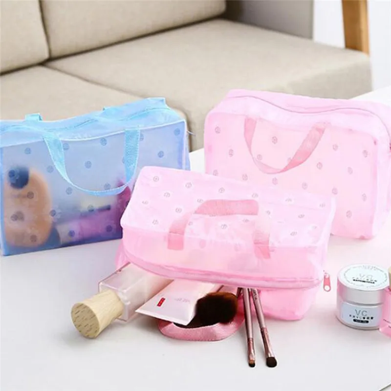 

Women Travel Transparent Cosmetic Bag Zipper Trunk Makeup Case Make Up Bags Handbag Organizer Storage Pouch Toiletry Wash Bag