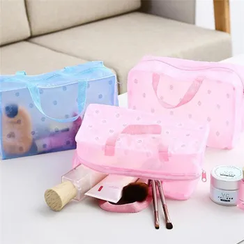 

Women Travel Transparent Cosmetic Bag Zipper Trunk Makeup Case Make Up Bags Handbag Organizer Storage Pouch Toiletry Wash Bag