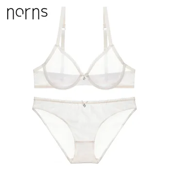 

Norns women plus size lingerie sexy Ultrathin transparent bra panties lace bra set and panty bra bralette set underwear