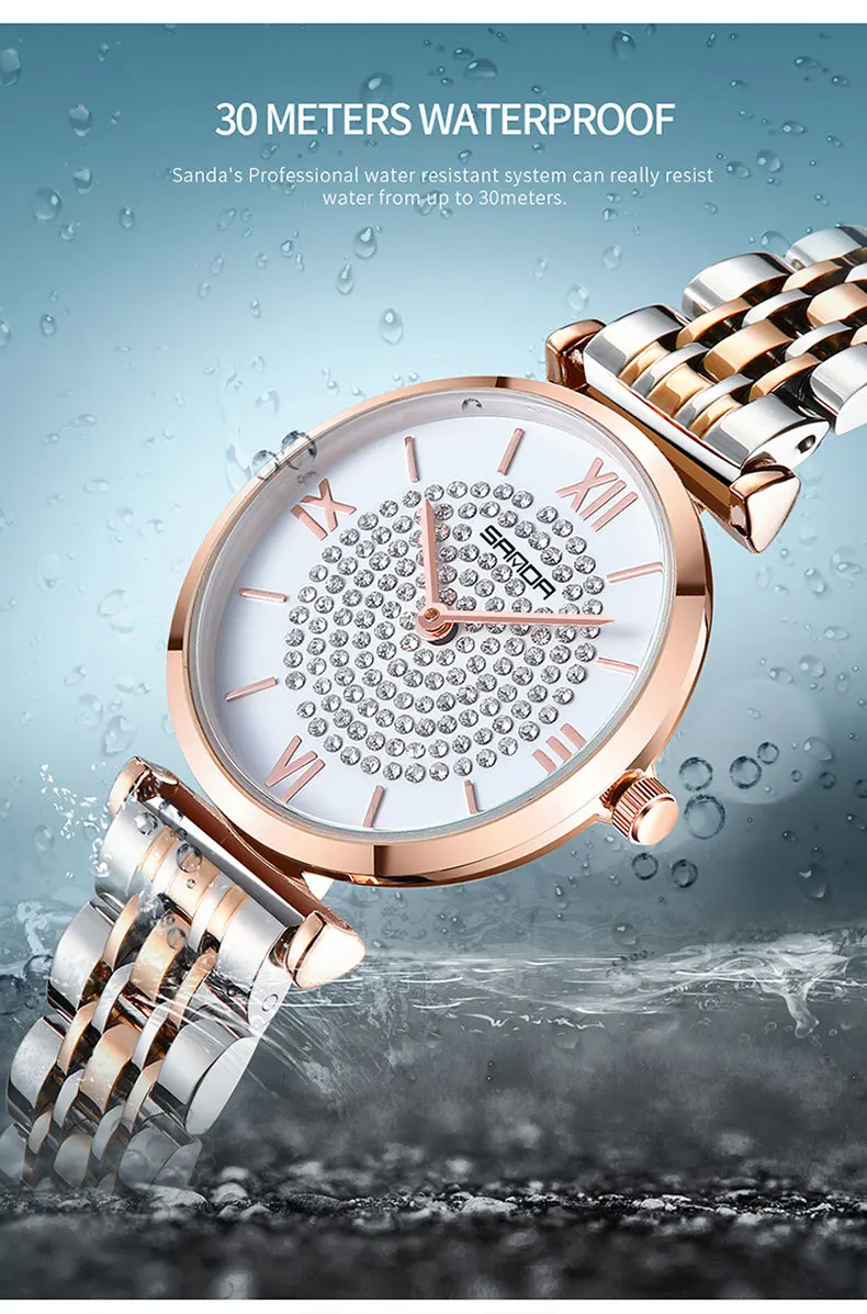Роскошные женские часы-браслет с бриллиантами модные брендовые женские наручные часы Стальные водонепроницаемые часы relogio feminino Новые