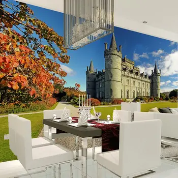 

European Castle Photo Wallpaper Murals Home Hotel Decor Wall Papers 3D Living Room Bedroom Self Adhesive Vinyl / Silk Wallpaper