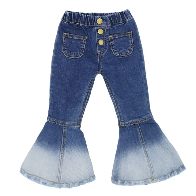 AiLe Rabbit  2018 Autumn INS Girls Jeans Popular Horns Denim Pants Fashion Wild Fall Essential Button Ghost Mermaid k1