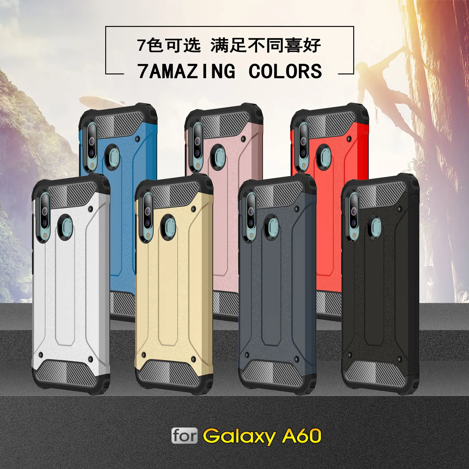 Wolfsay For Case Samsung Galaxy A60 Cover Durable Armor TPU & PC Case for Samsung Galaxy A60 Case for Samsung A60 A606F Fundas