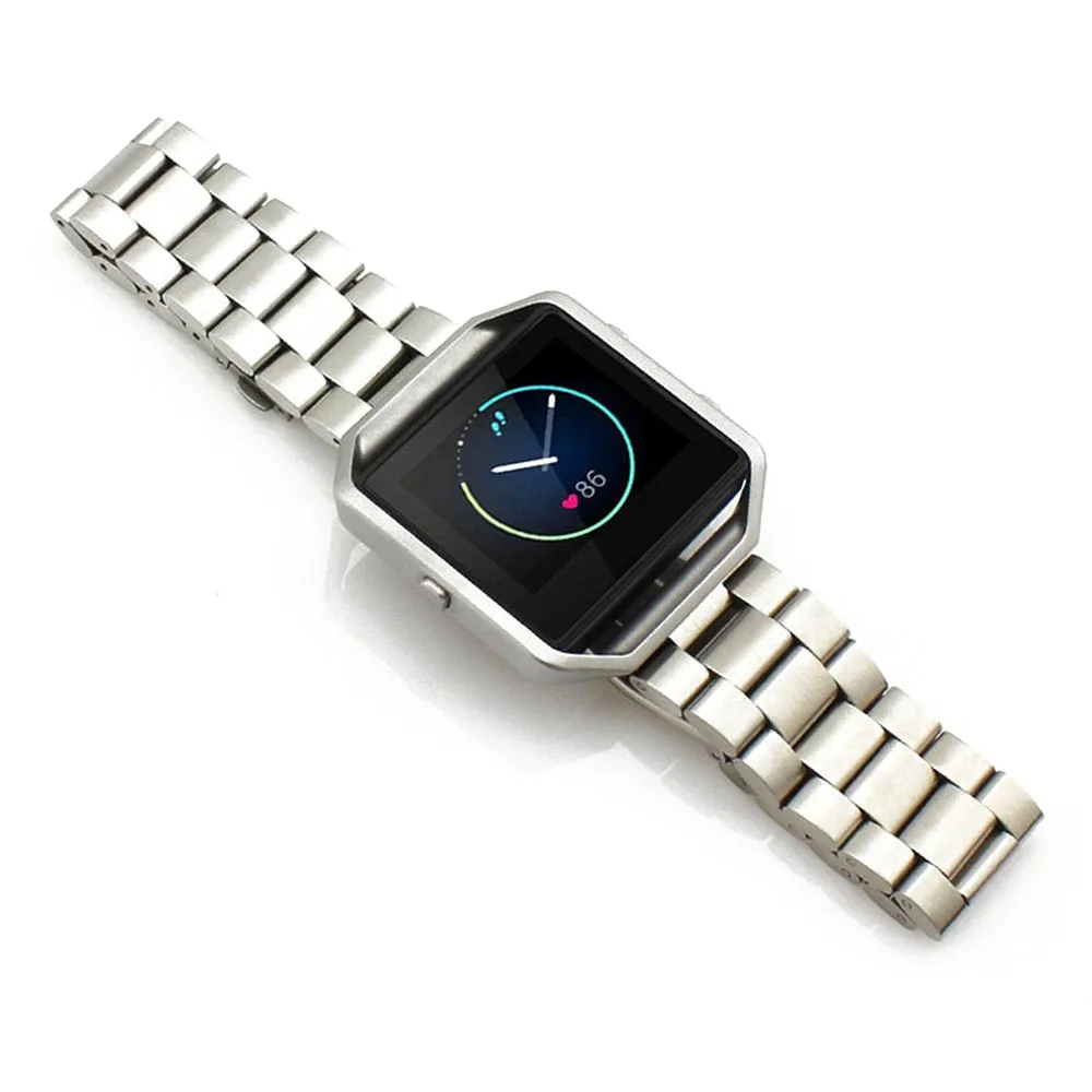 YCYS-для Fitbit Blaze Смарт-часы браслет из нержавеющей стали ремешок часы ремешок серебро