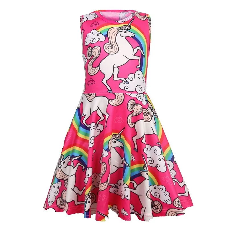 

Girls Summer Dress Unicorn Party Dress Modis Jurk Meisje Rapunzel Kids Clothes Vestido Unicornio unicorn elbise