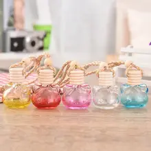 Автомобильный освежитель воздуха Духи кошка бутылка для многоразового использования авто пустой запах Висячие стеклянные масла эссентарный диффузор Parfum для автомобиля ОРНАМЕНТ